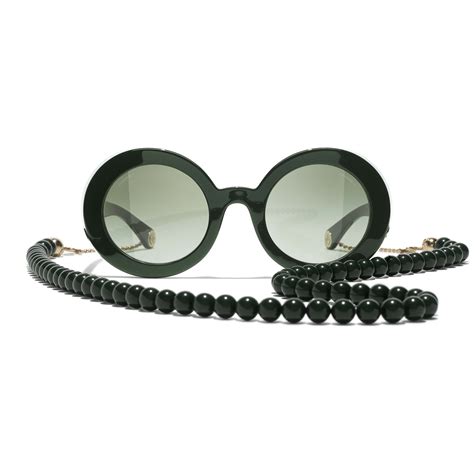 chanel round acetate sunglasses|More.